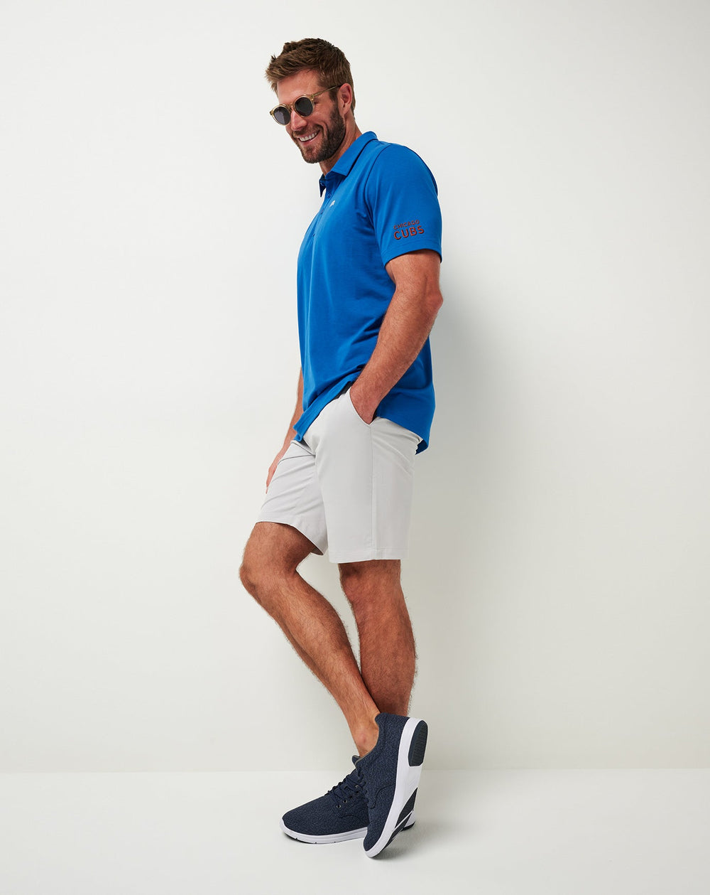Classic Blue Travis Mathew Chicago Cubs Club Rules Polo