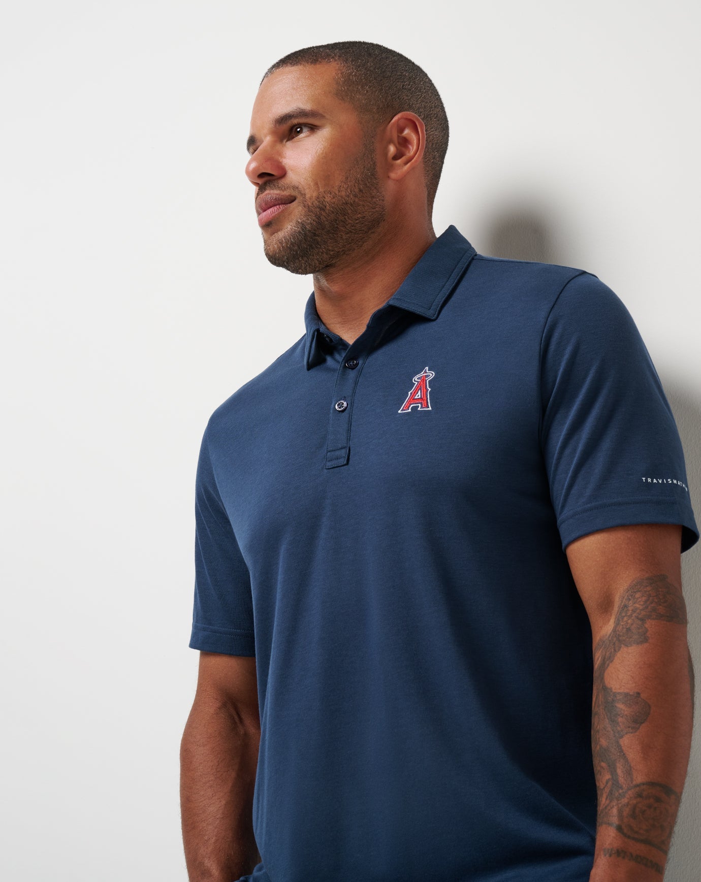Navy Travis Mathew Los Angeles Angels Playoff Pitch Polo