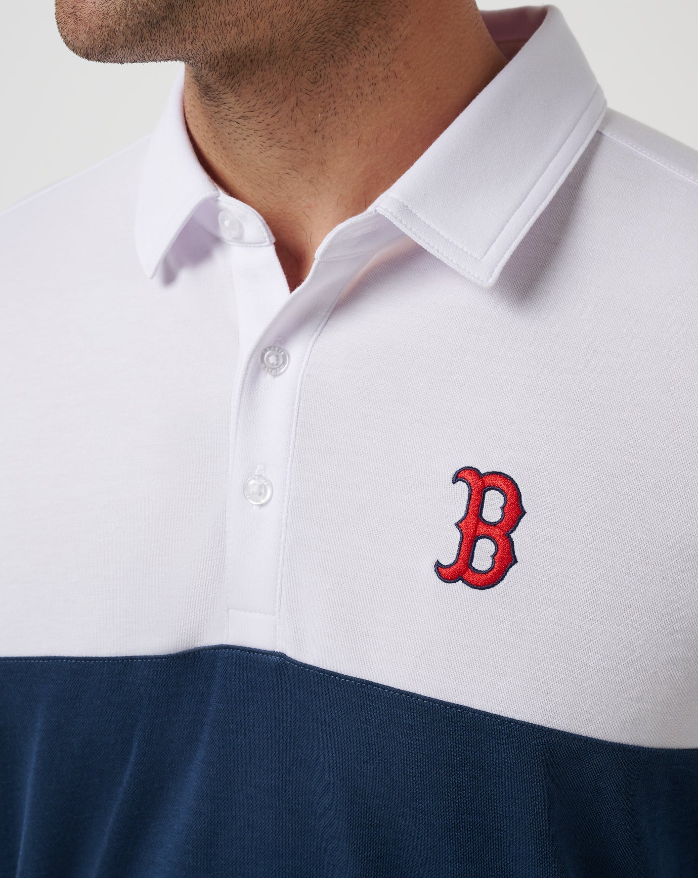 White/Navy Travis Mathew Boston Red Sox Home Run Leader Polo