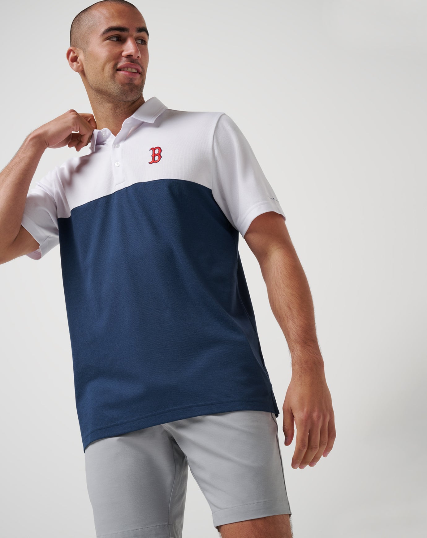 White/Navy Travis Mathew Boston Red Sox Home Run Leader Polo
