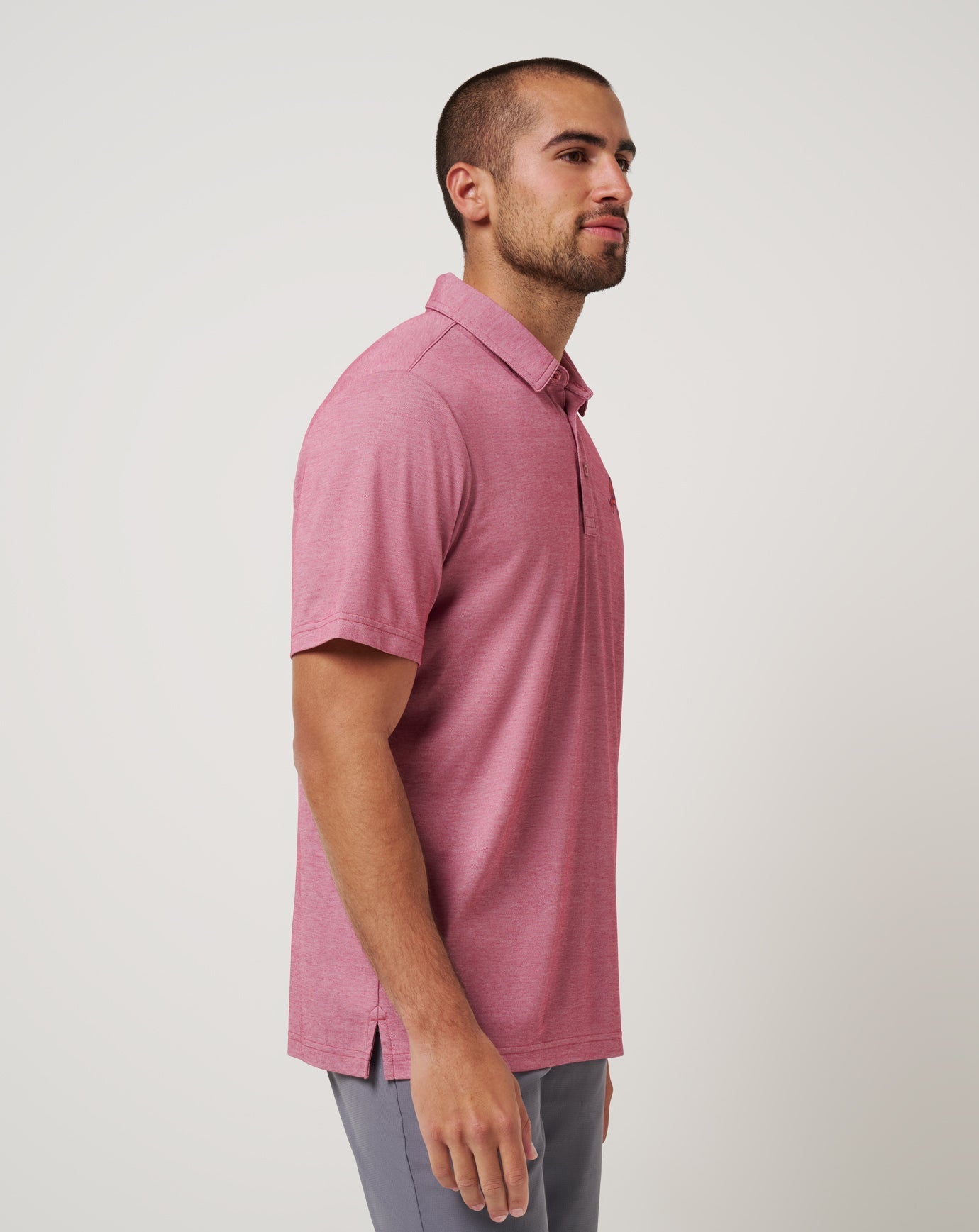 Heather Red Travis Mathew Atlanta Braves Playoff Pitch Polo