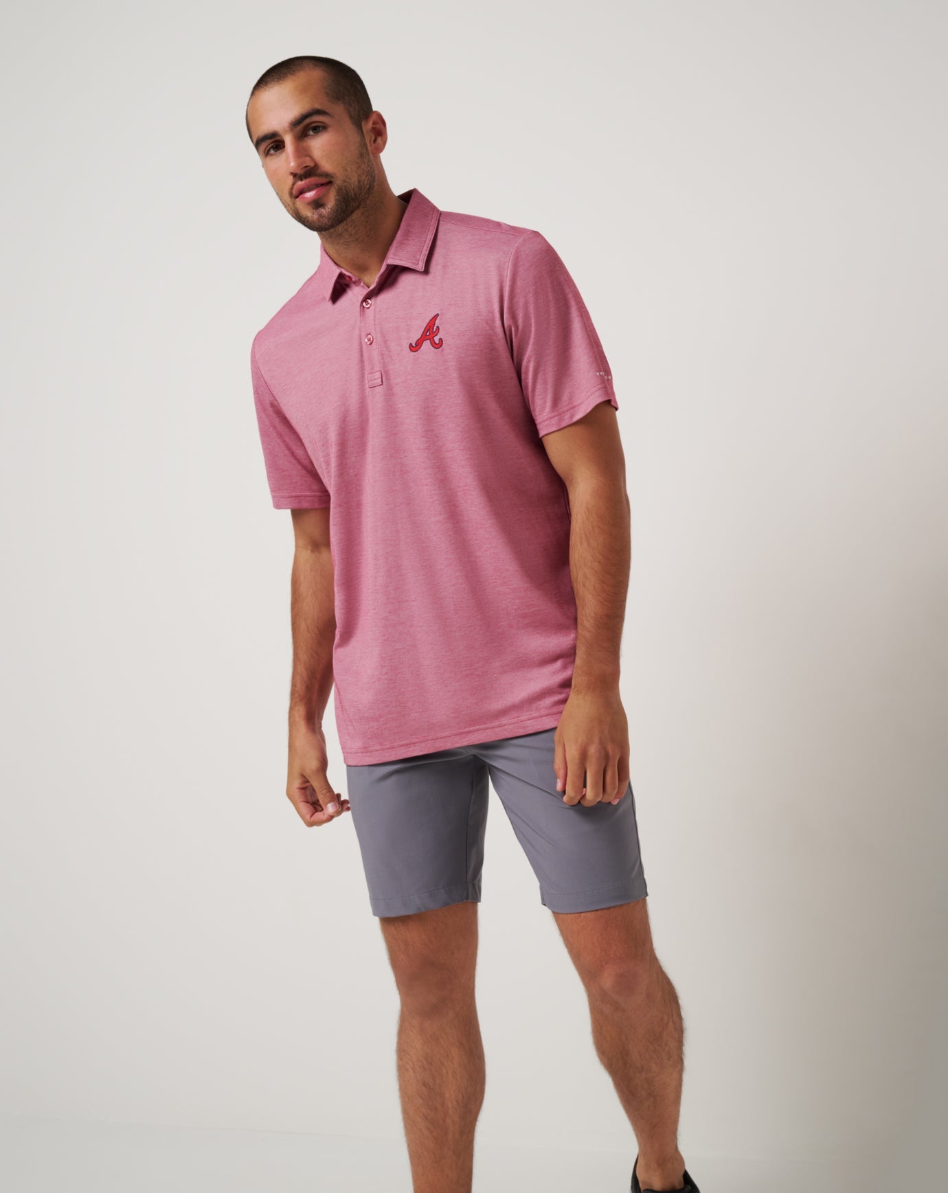 Heather Red Travis Mathew Atlanta Braves Playoff Pitch Polo