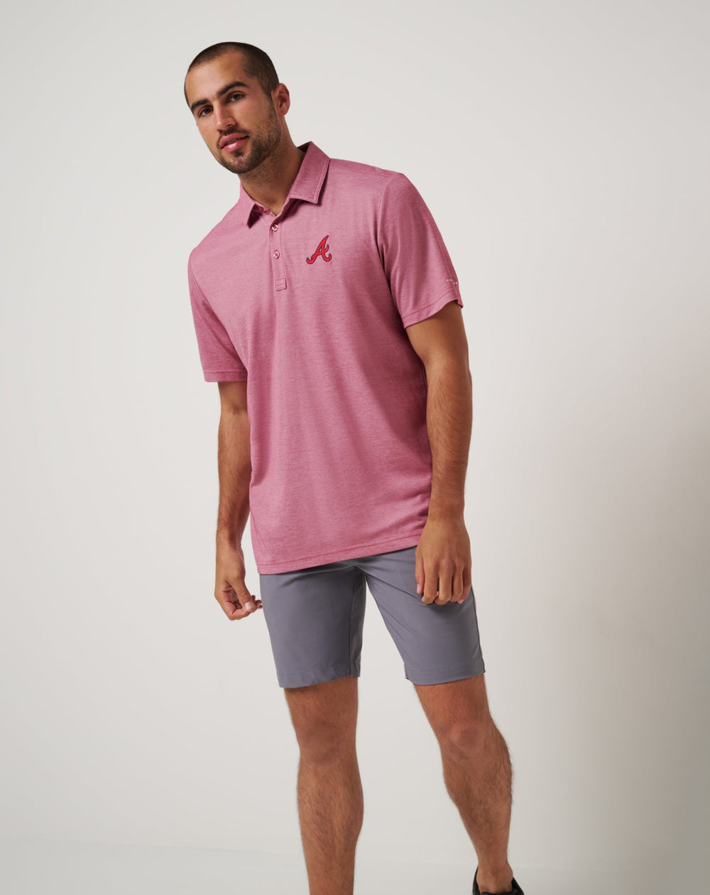 Heather Red Travis Mathew Atlanta Braves Playoff Pitch Polo