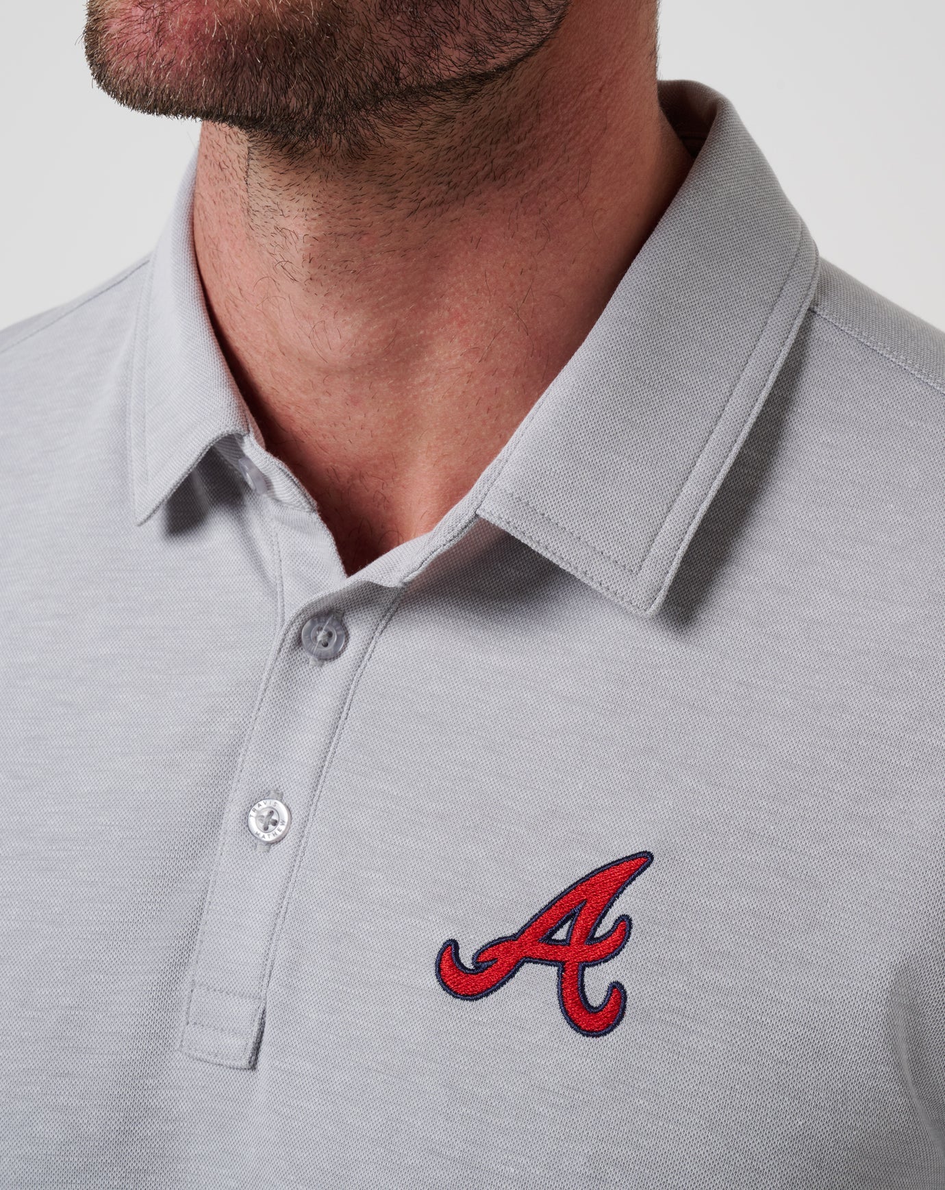 Heather Grey Travis Mathew Atlanta Braves Playoff Pitch Polo