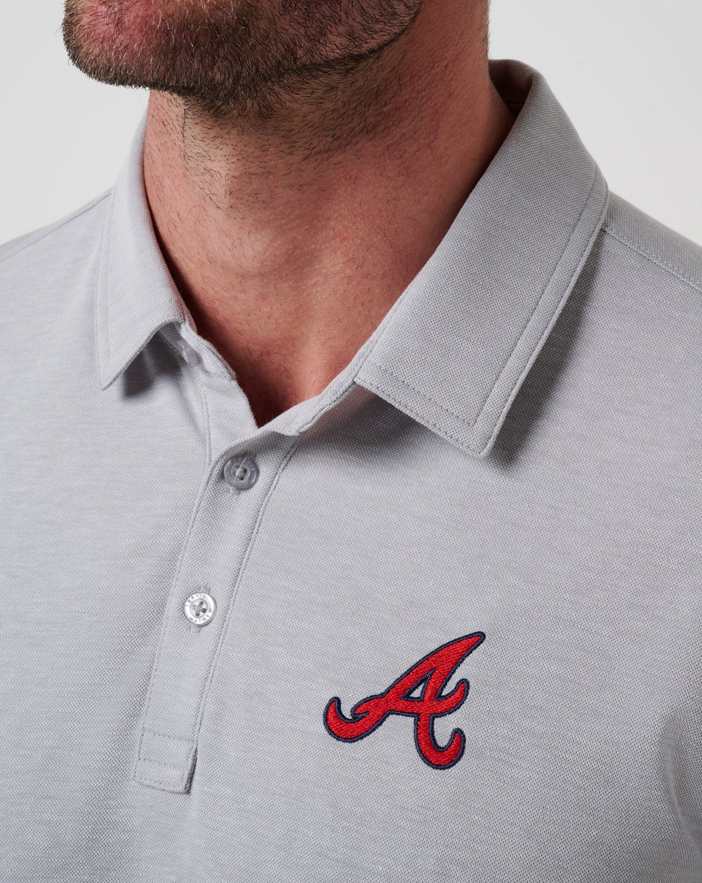 Heather Grey Travis Mathew Atlanta Braves Playoff Pitch Polo
