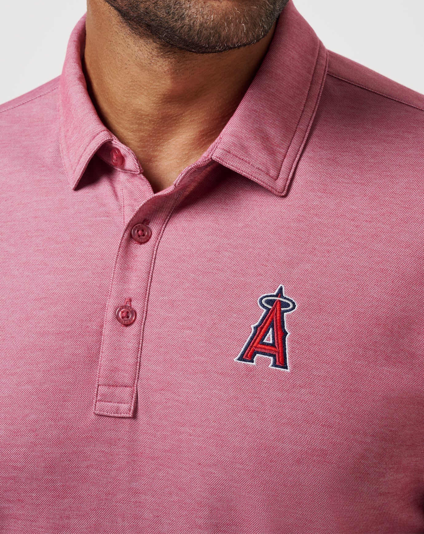 Heather Red Travis Mathew Los Angeles Angels Playoff Pitch Polo