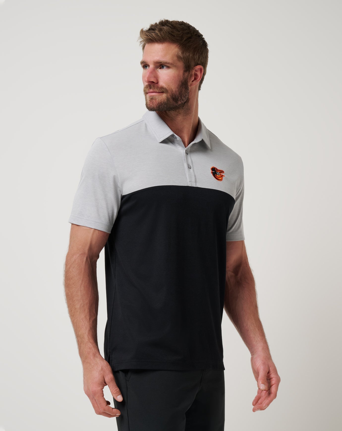 Heather Grey/Black Travis Mathew Baltimore Orioles Home Run Leader Polo