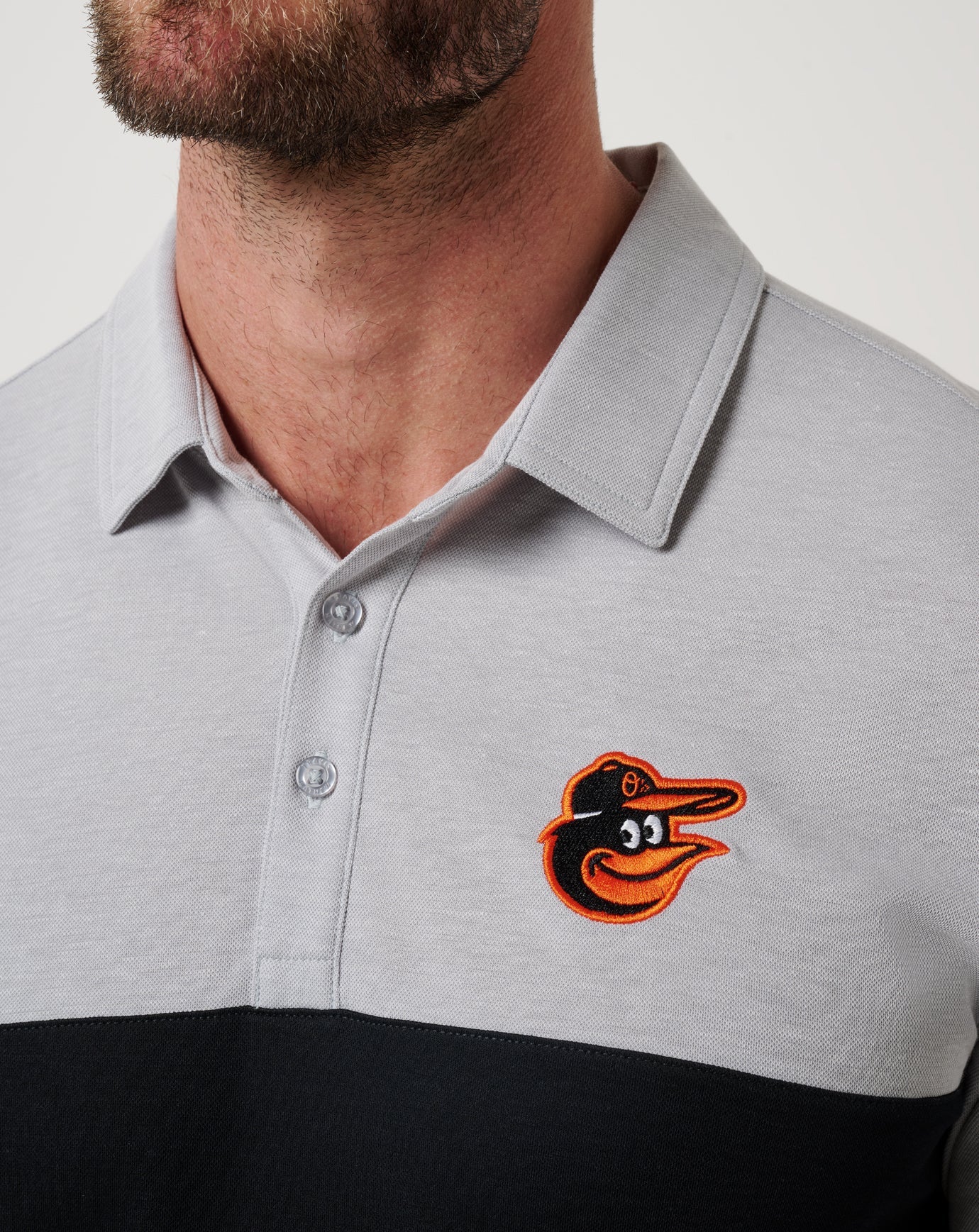 Heather Grey/Black Travis Mathew Baltimore Orioles Home Run Leader Polo