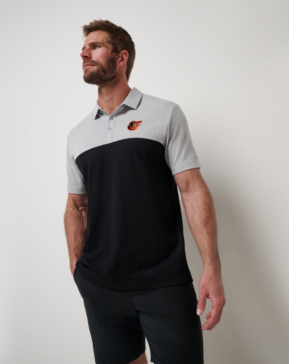 Heather Grey/Black Travis Mathew Baltimore Orioles Home Run Leader Polo