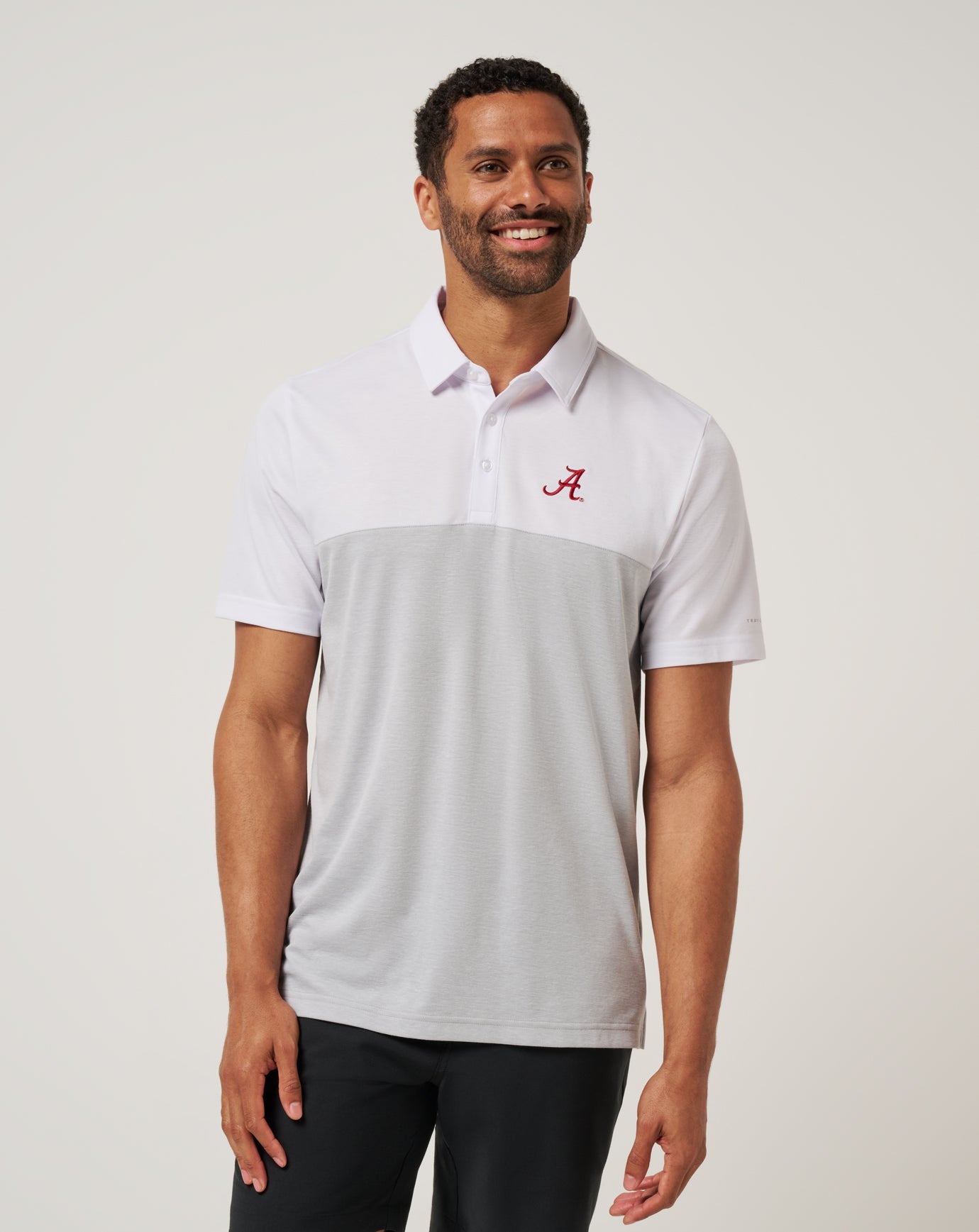 White/Heather Grey Travis Mathew Alabama Drop Back Polo