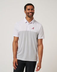 White/Heather Grey Travis Mathew Alabama Drop Back Polo