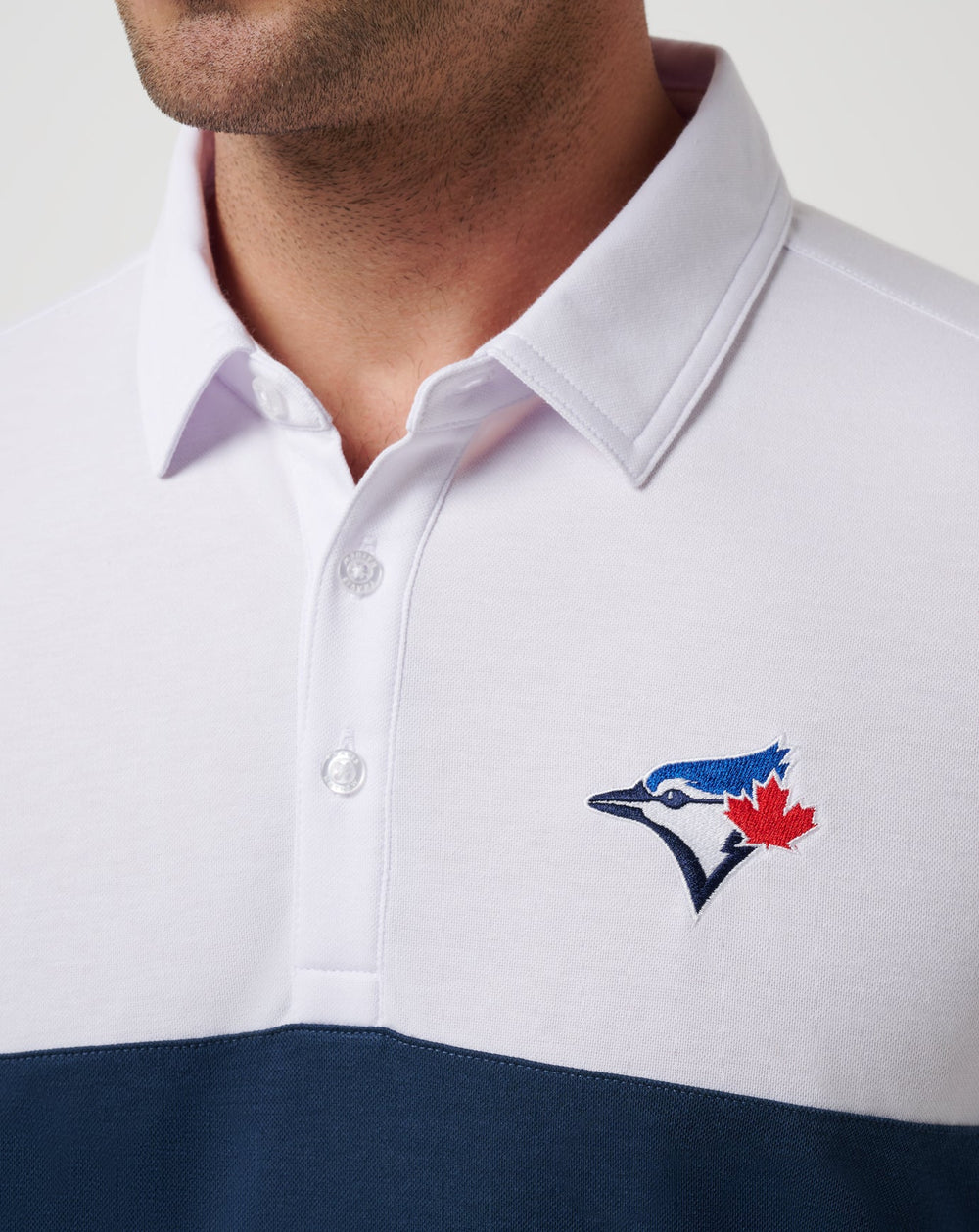 White/Navy Travis Mathew Toronto Blue Jays Home Run Leader Polo