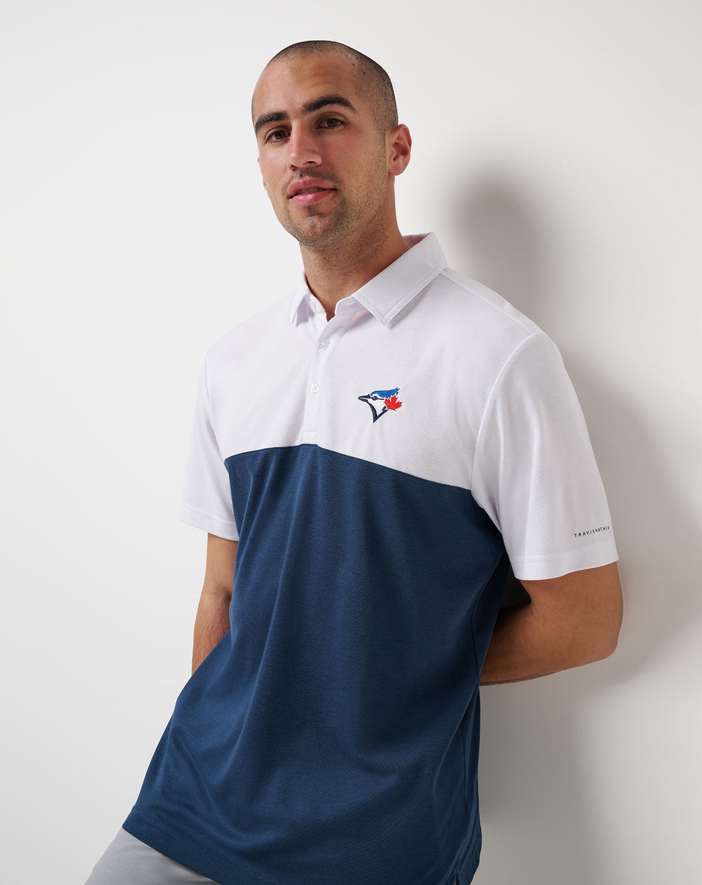 White/Navy Travis Mathew Toronto Blue Jays Home Run Leader Polo