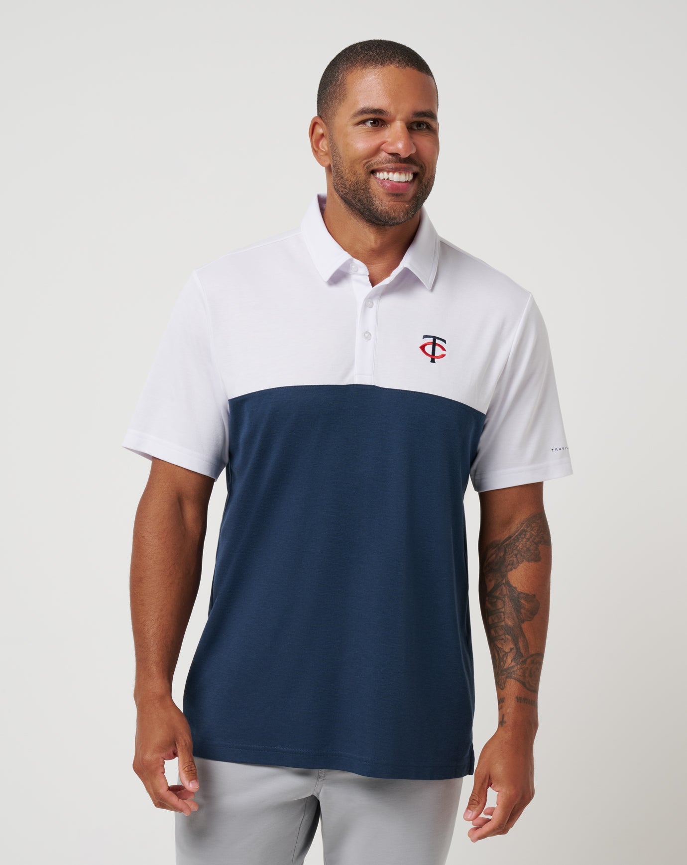White/Navy Travis Mathew Minnesota Twins Home Run Leader Polo