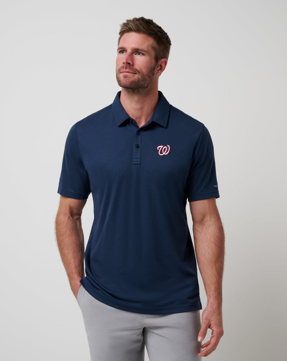 Navy Travis Mathew Washington Nationals Playoff Pitch Polo