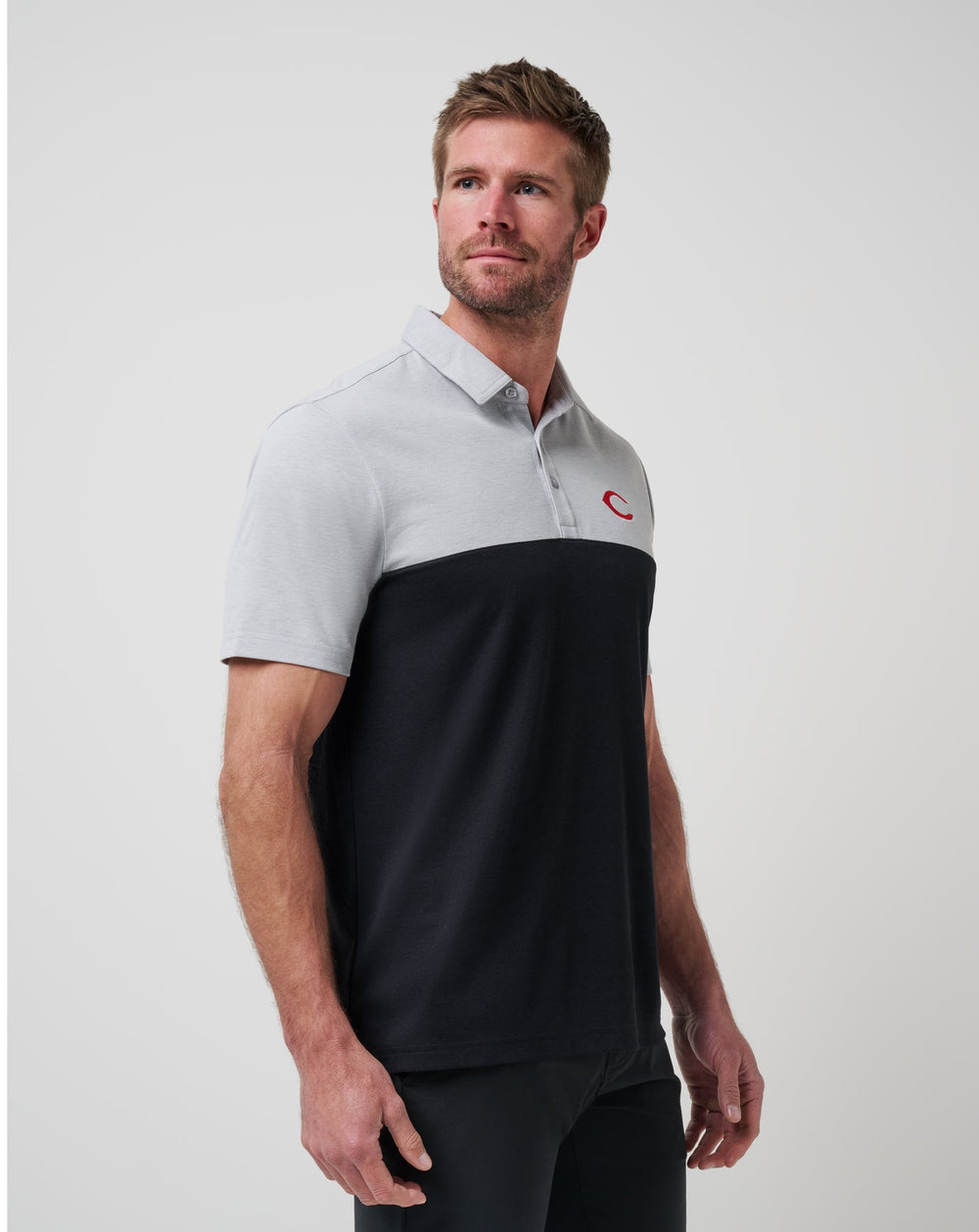 Heather Grey/Black Travis Mathew Cincinnati Reds Home Run Leader Polo