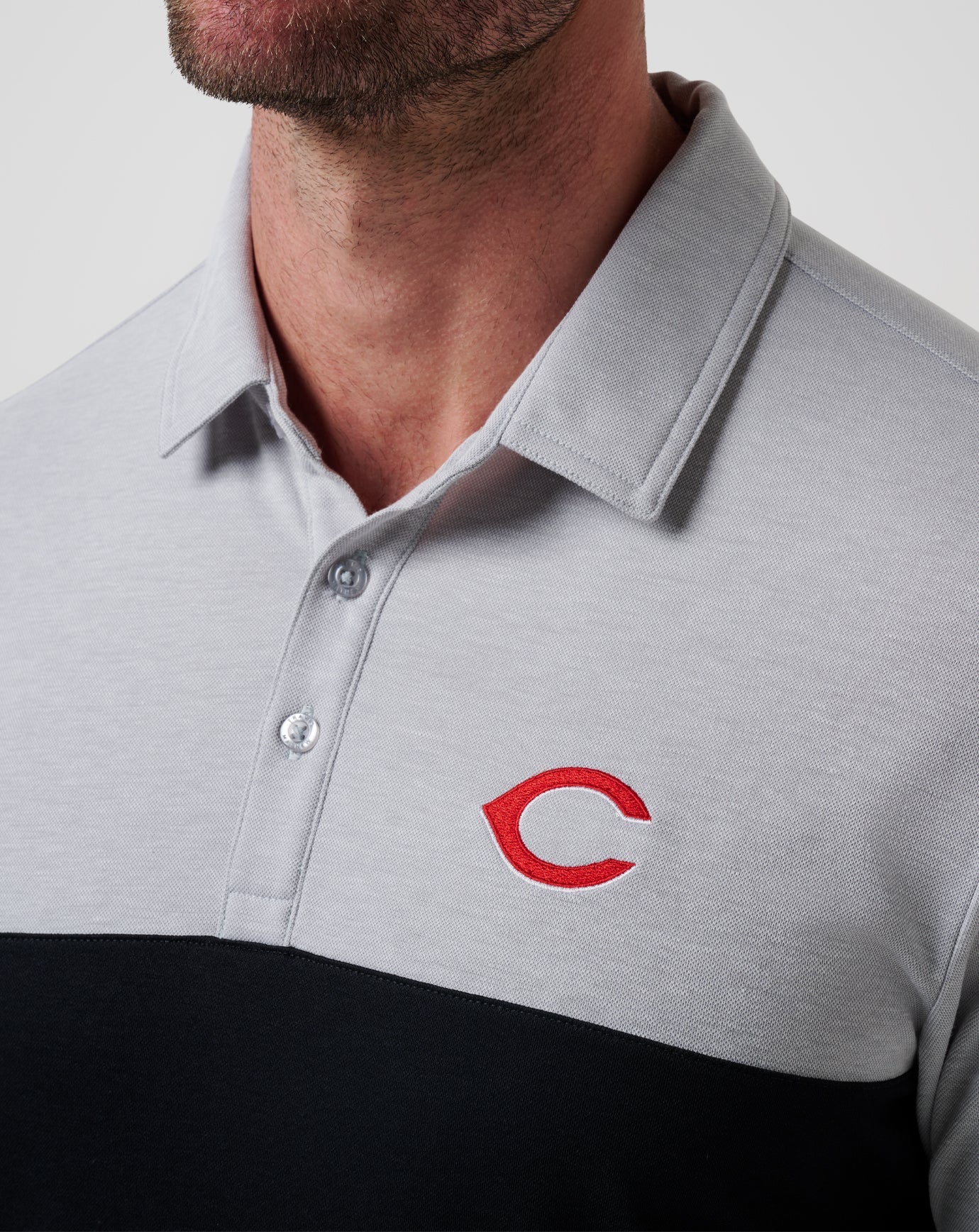 Heather Grey/Black Travis Mathew Cincinnati Reds Home Run Leader Polo