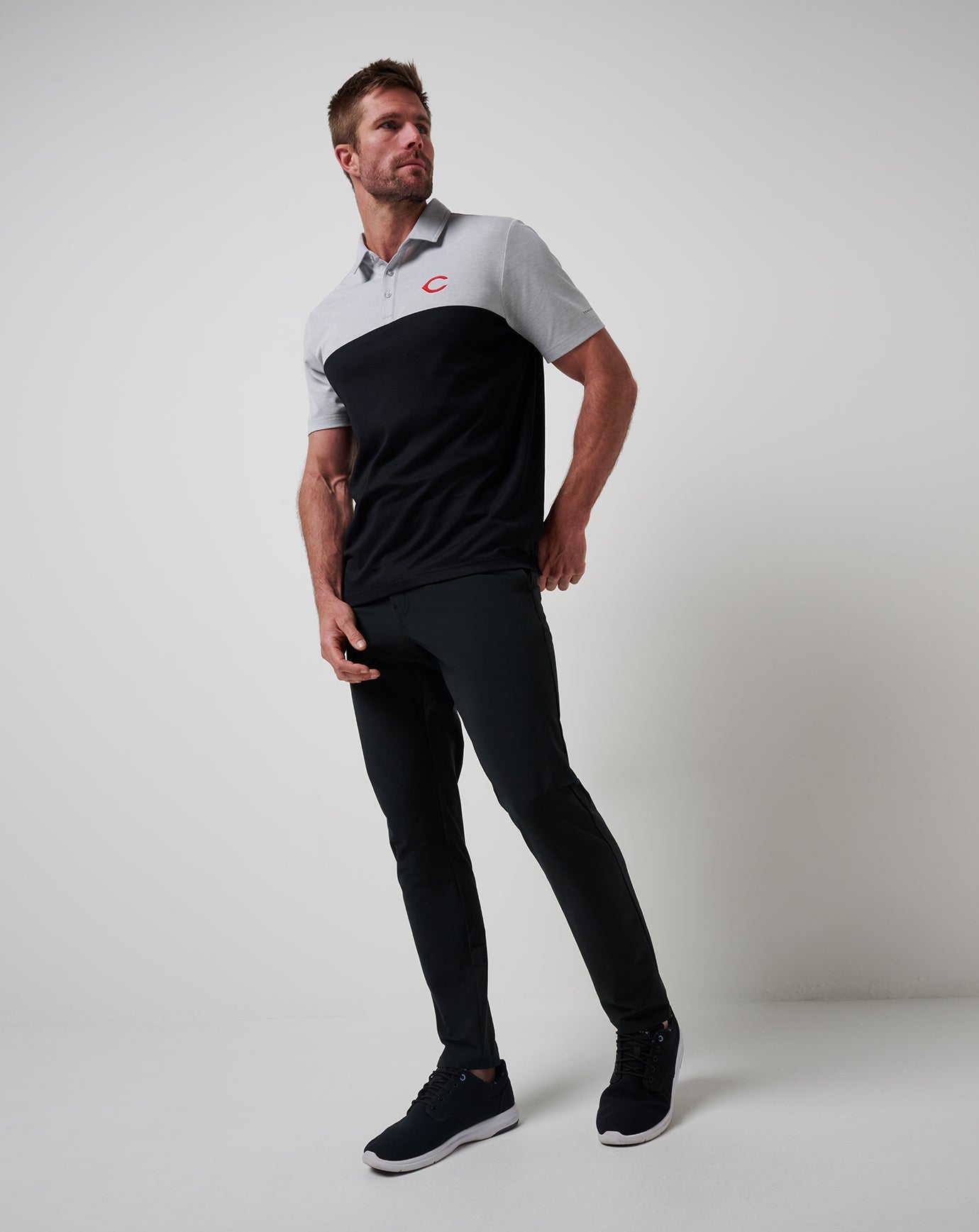 Heather Grey/Black Travis Mathew Cincinnati Reds Home Run Leader Polo