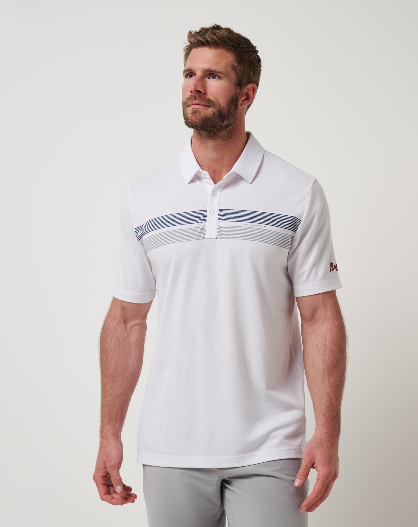 White Travis Mathew Atlanta Braves Top Recruit Polo
