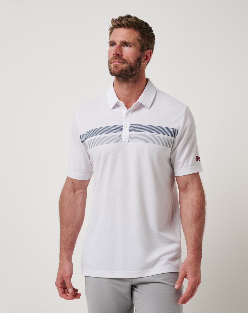 White Travis Mathew Atlanta Braves Top Recruit Polo