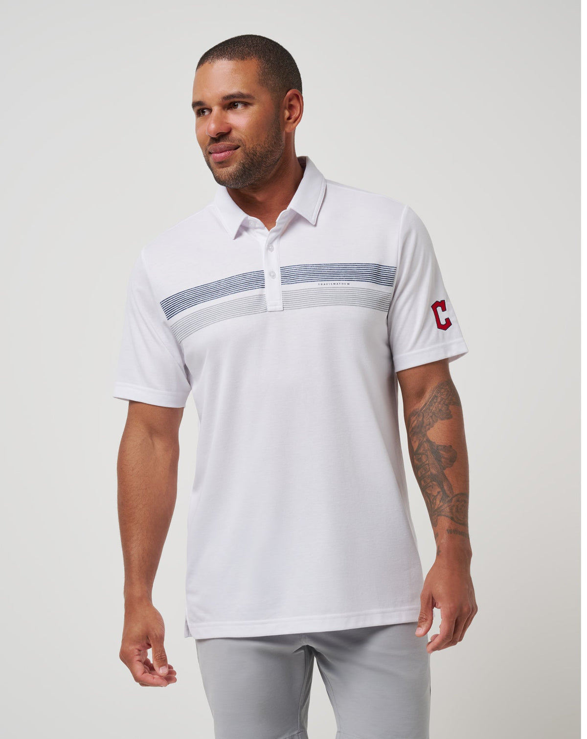 White Travis Mathew Cleveland Guardians Top Recruit Polo