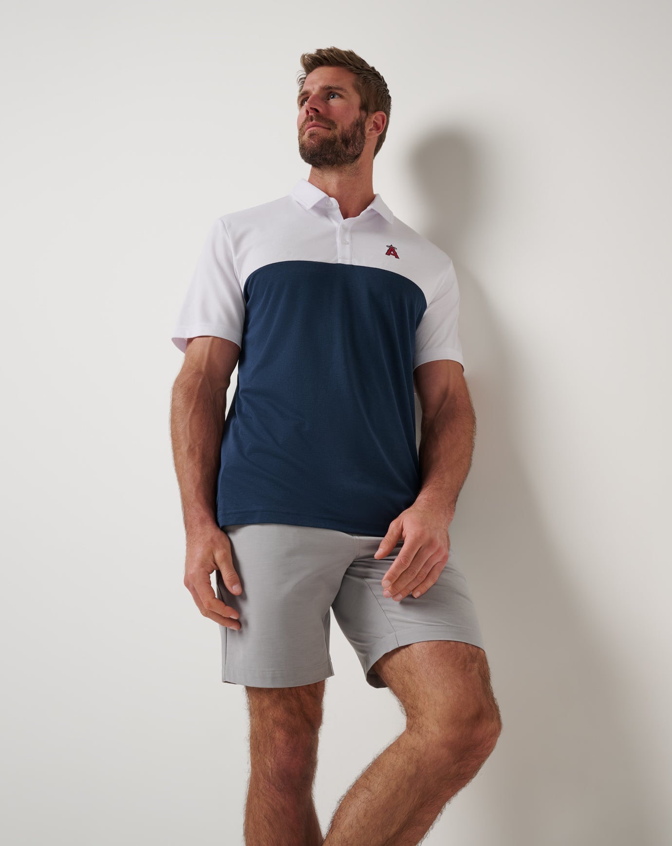 White/Navy Travis Mathew Los Angeles Angels Home Run Leader Polo