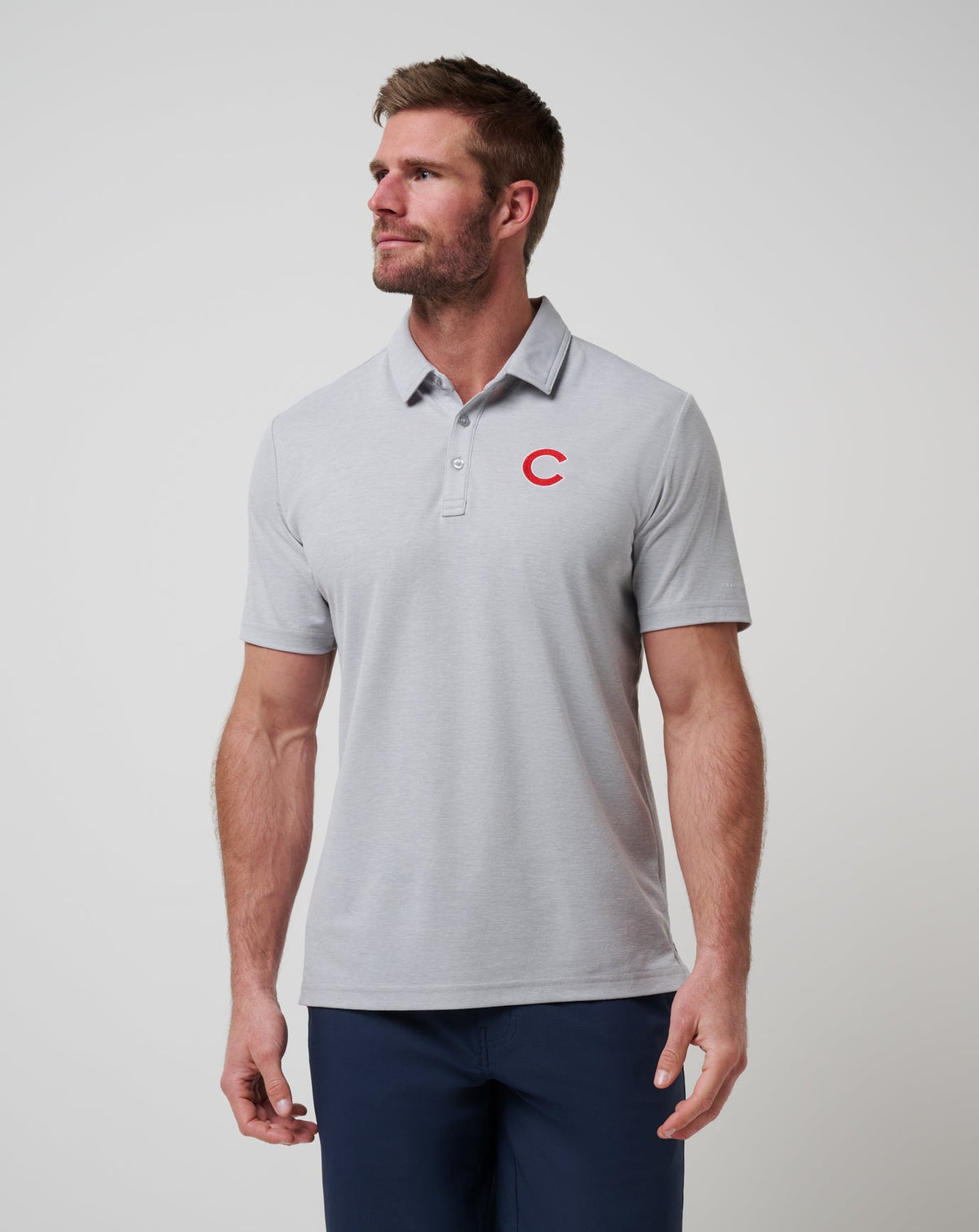 Heather Grey Travis Mathew Chicago Cubs Playoff Pitch Polo