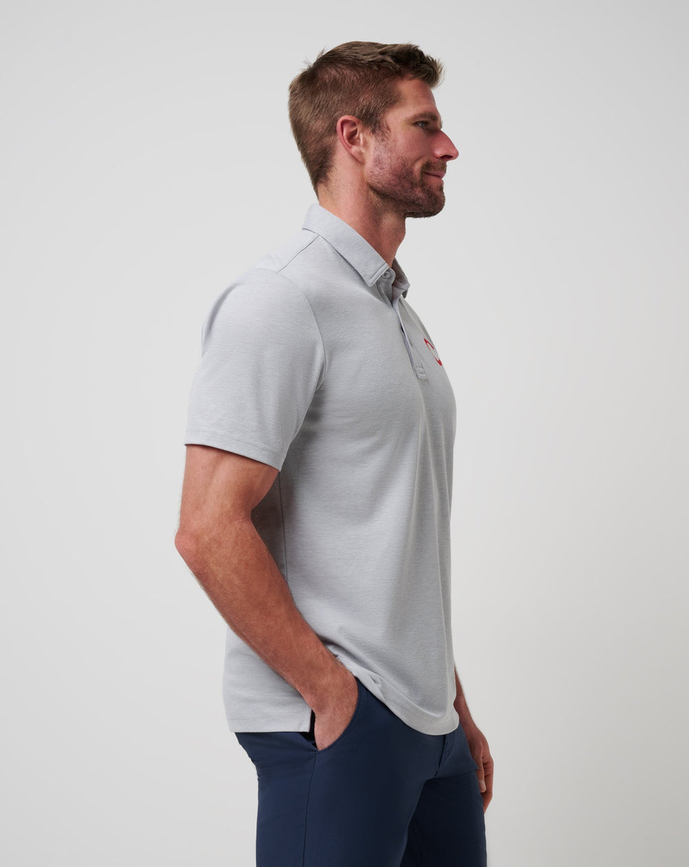 Heather Grey Travis Mathew Chicago Cubs Playoff Pitch Polo