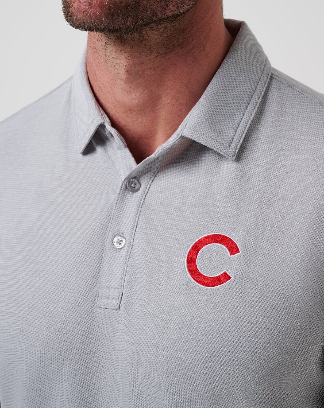 Heather Grey Travis Mathew Chicago Cubs Playoff Pitch Polo