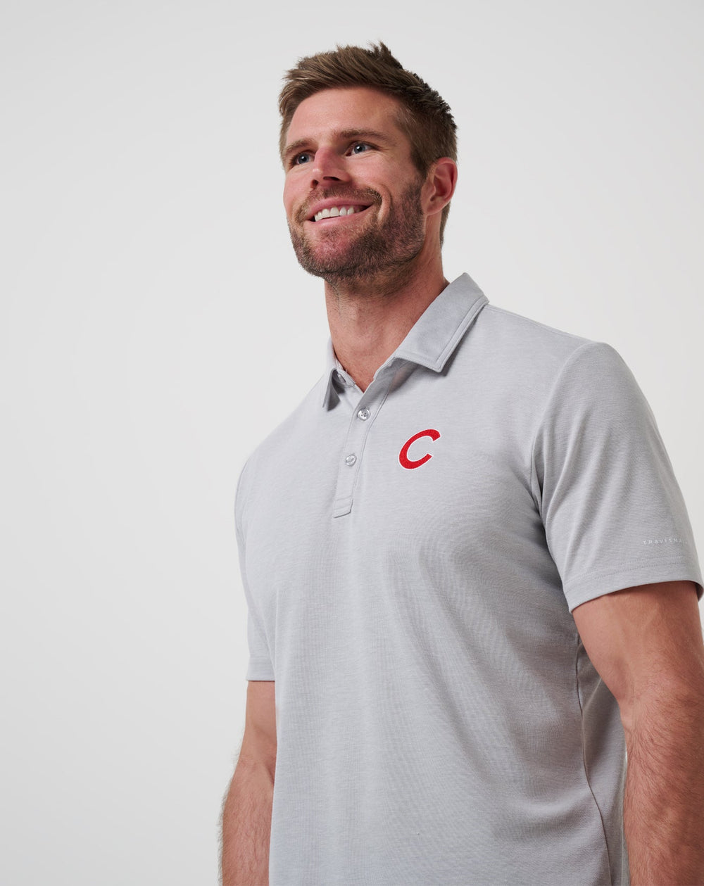 Heather Grey Travis Mathew Chicago Cubs Playoff Pitch Polo