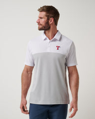 White/Heather Grey Travis Mathew Texas Rangers Home Run Leader Polo