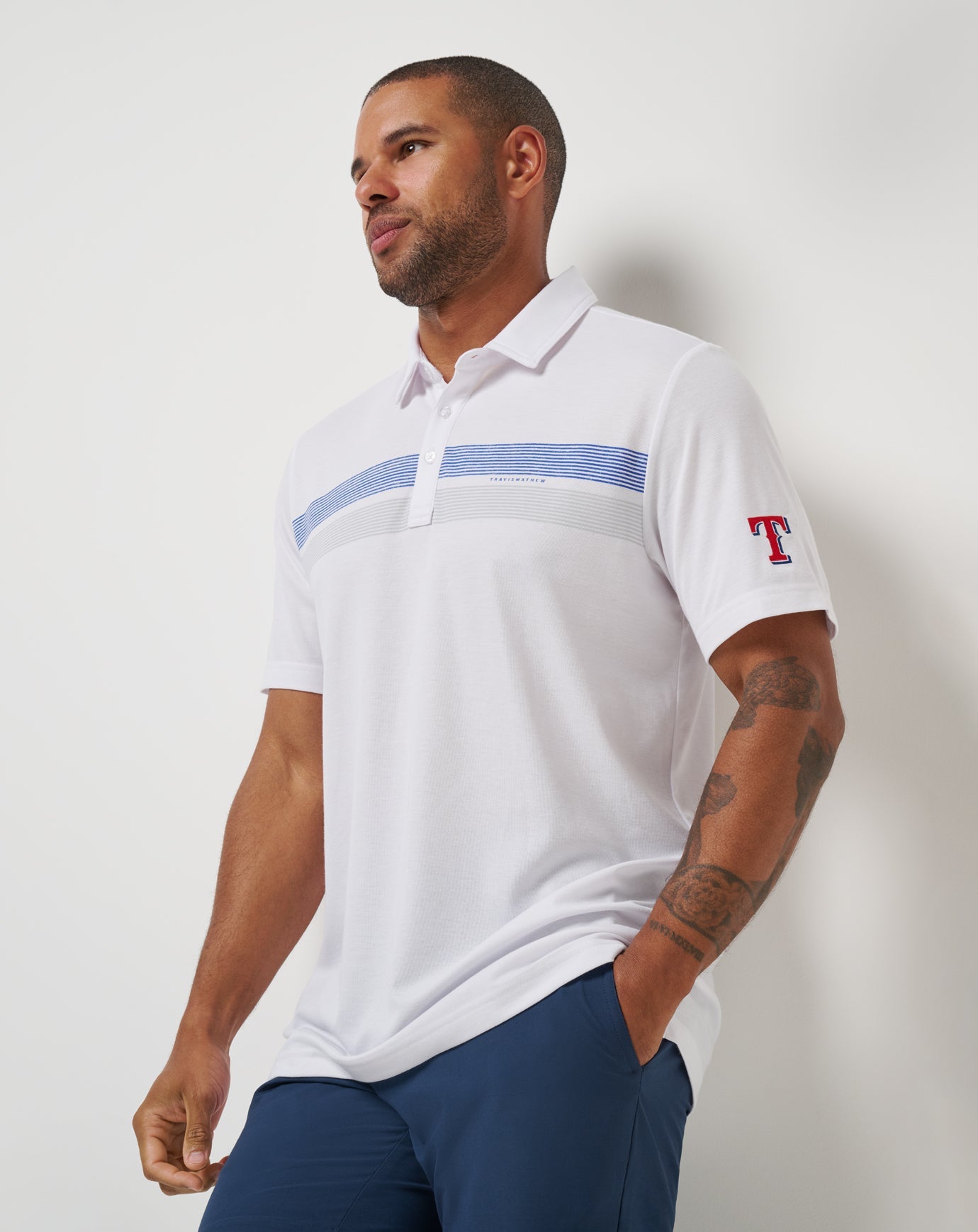 White Travis Mathew Texas Rangers Top Recruit Polo