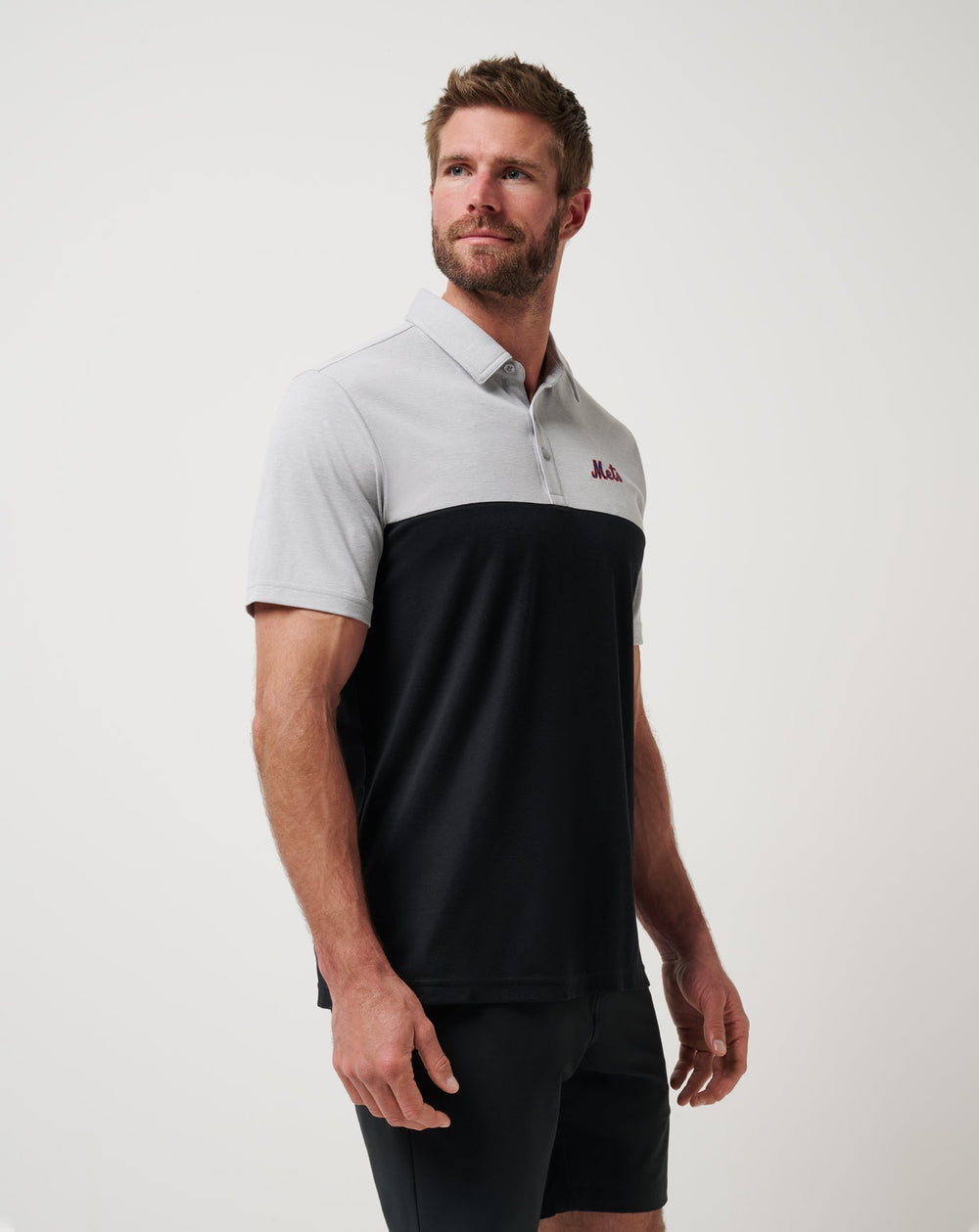 Heather Grey/Black Travis Mathew New York Mets Home Run Leader Polo