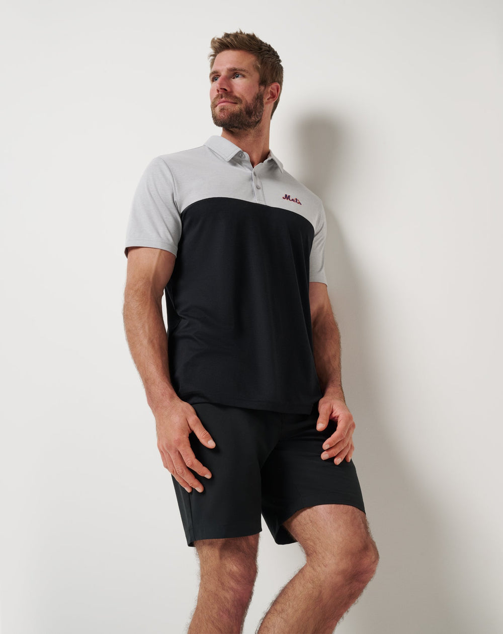 Heather Grey/Black Travis Mathew New York Mets Home Run Leader Polo