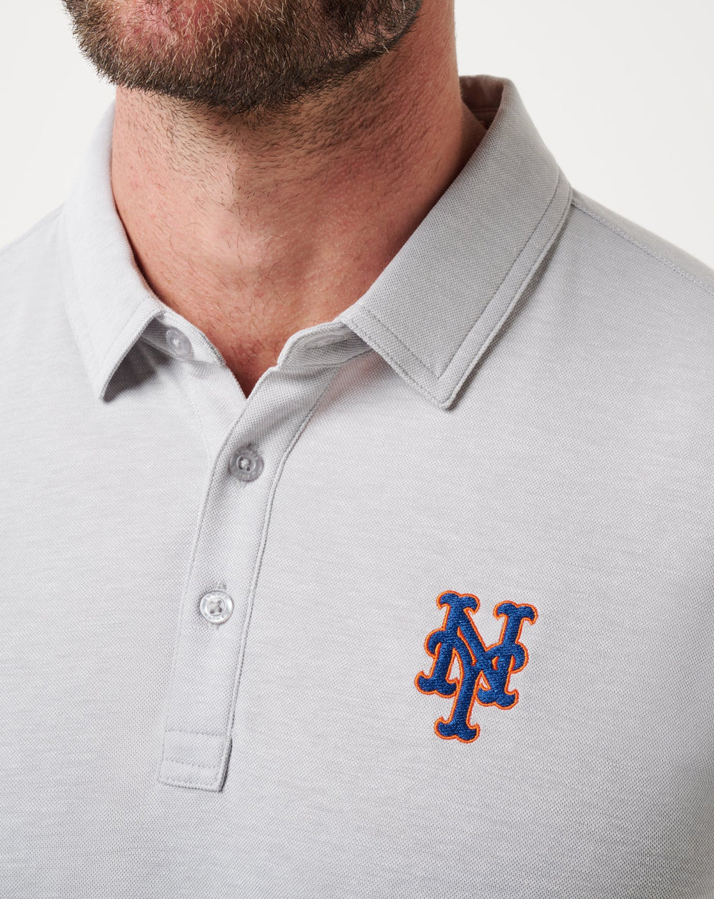 Heather Grey Travis Mathew New York Mets Playoff Pitch Polo