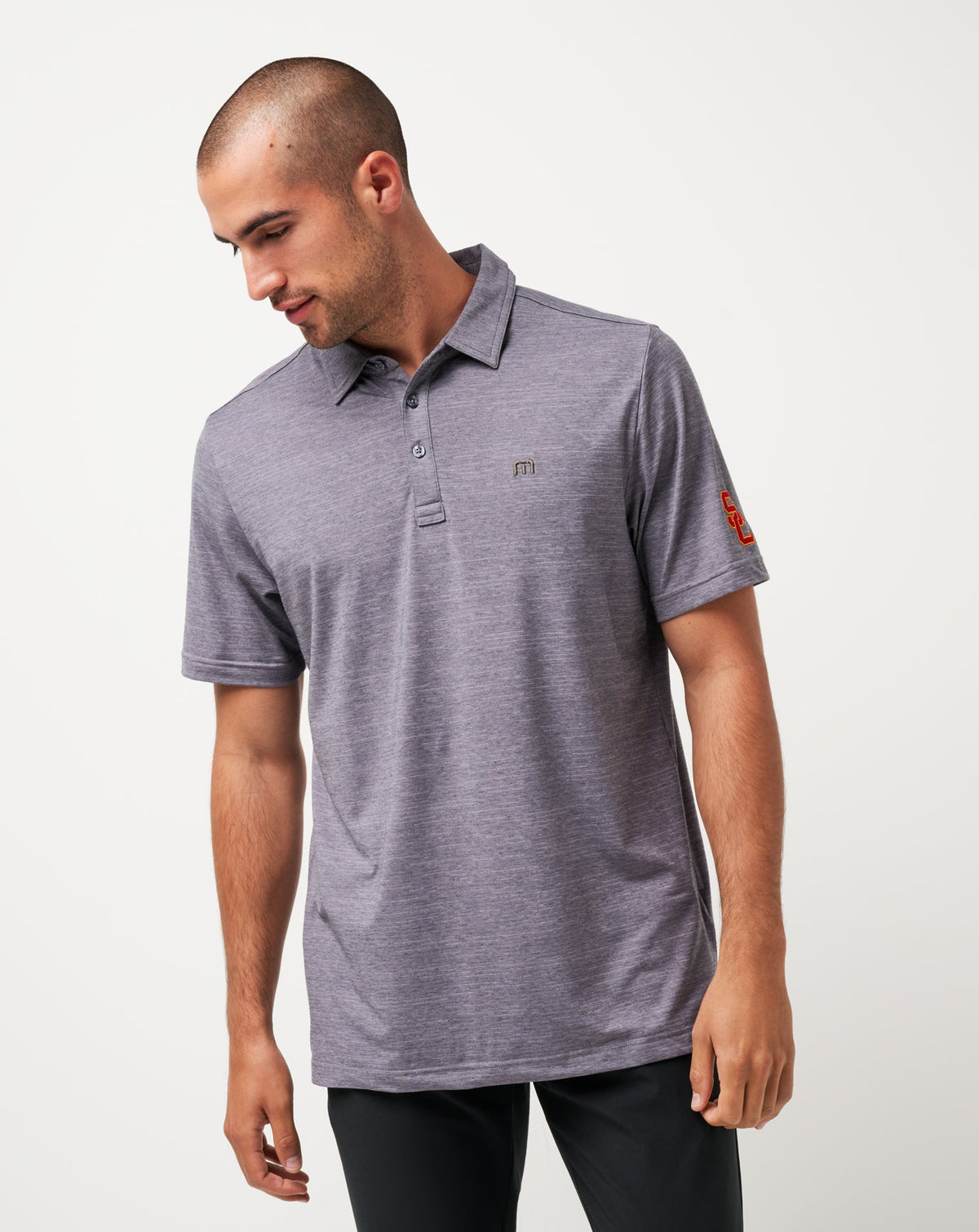 Heather Microchip Travis Mathew USC The Heater Polo