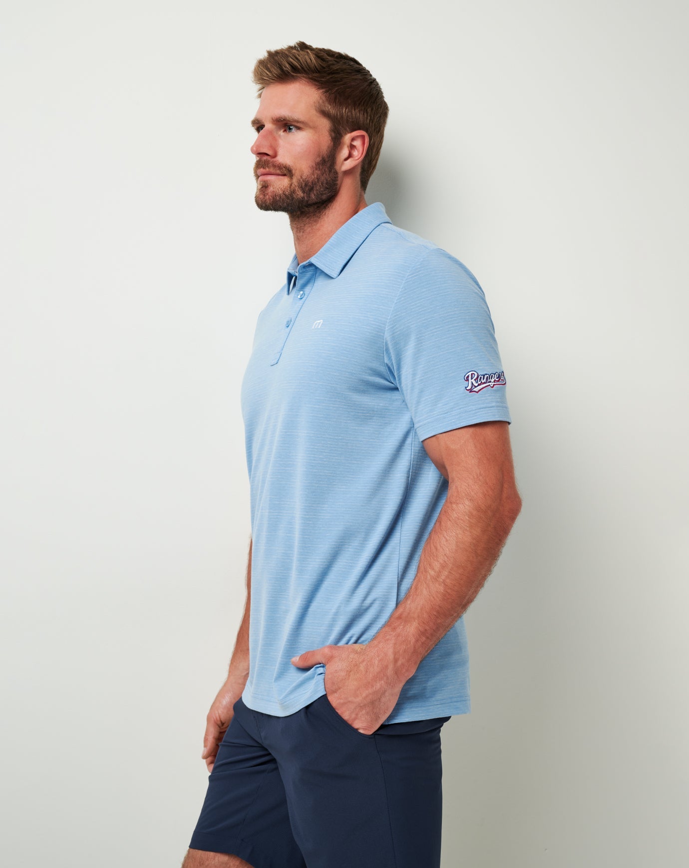 Heather Heritage Blue Travis Mathew Texas Rangers The Heater Polo