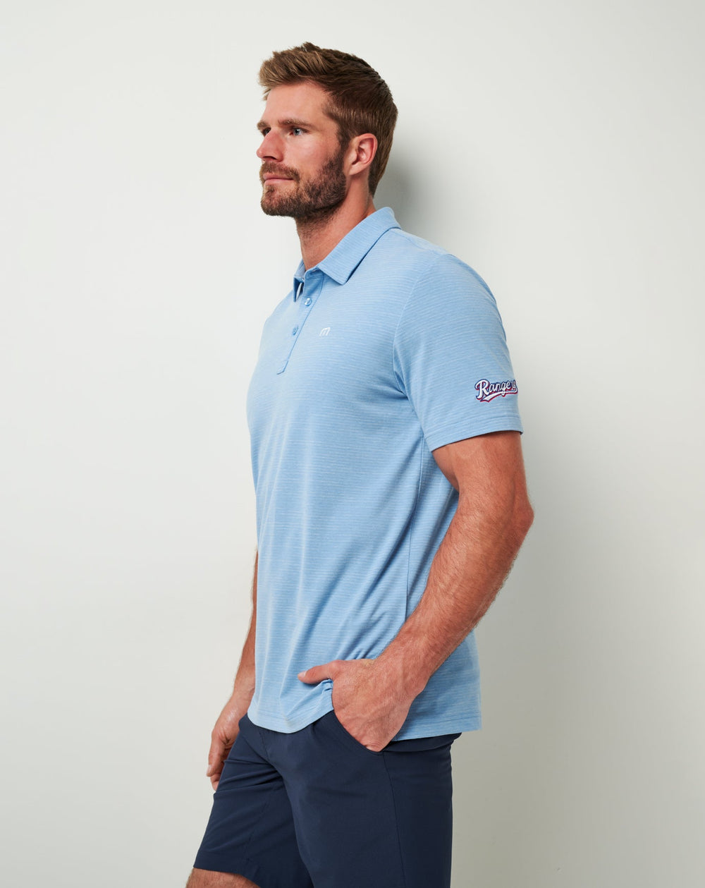 Heather Heritage Blue Travis Mathew Texas Rangers The Heater Polo