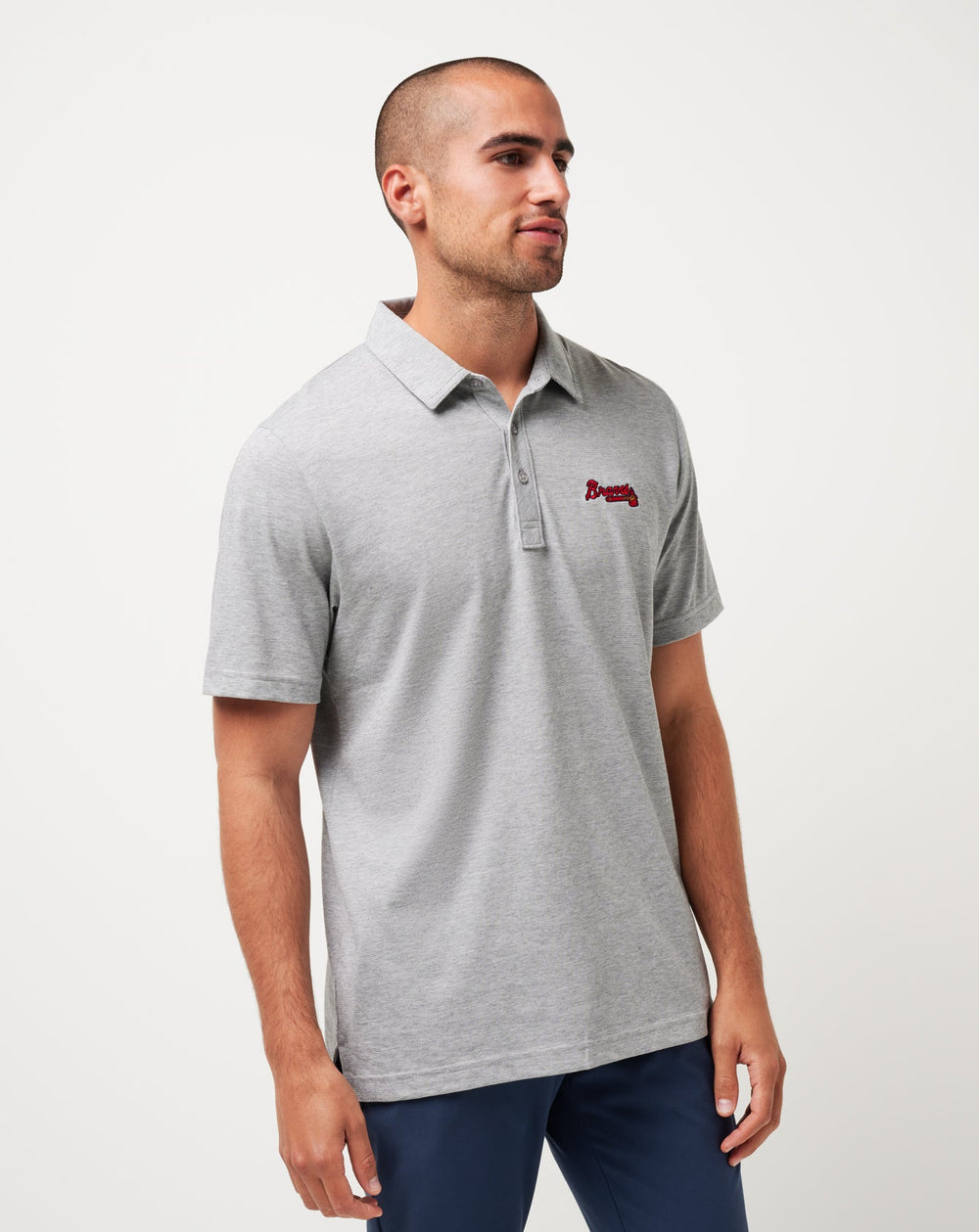 Heather Grey Travis Mathew Atlanta Braves The Zinna Polo