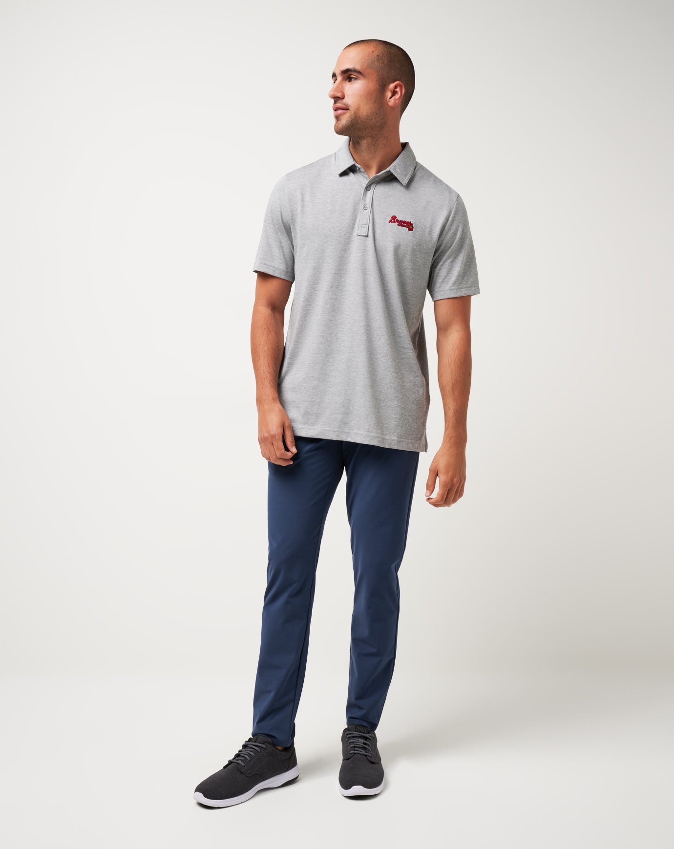 Heather Grey Travis Mathew Atlanta Braves The Zinna Polo