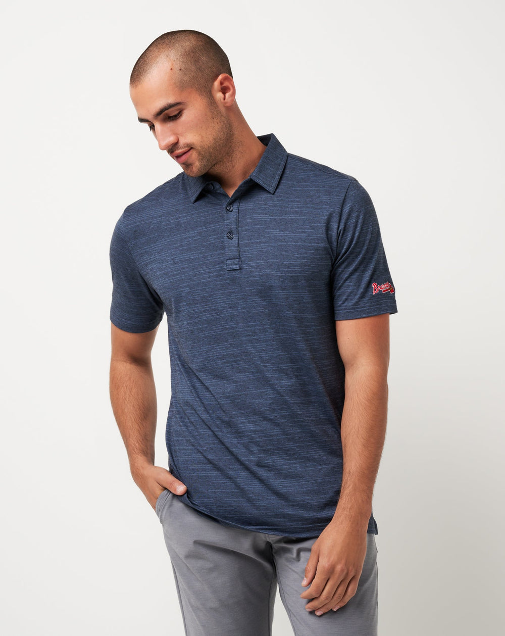Vintage Indigo/Black Travis Mathew Atlanta Braves The Heater Polo
