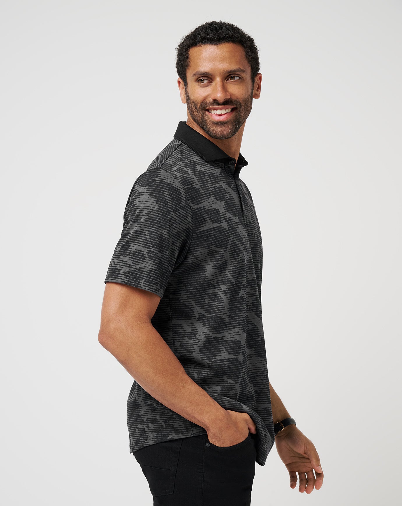 Black Travis Mathew Study Abroad Polo