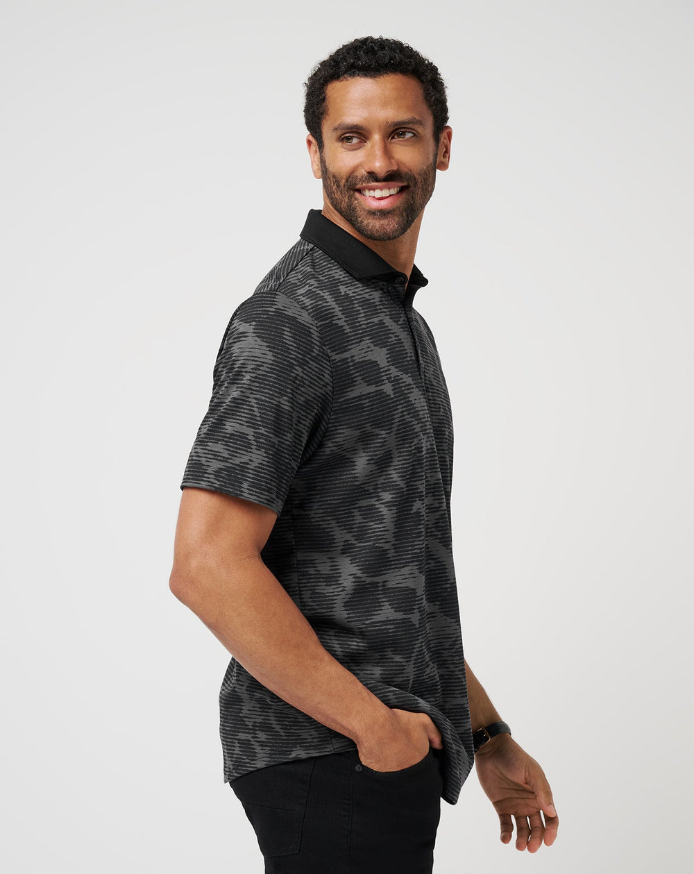 Black Travis Mathew Study Abroad Polo