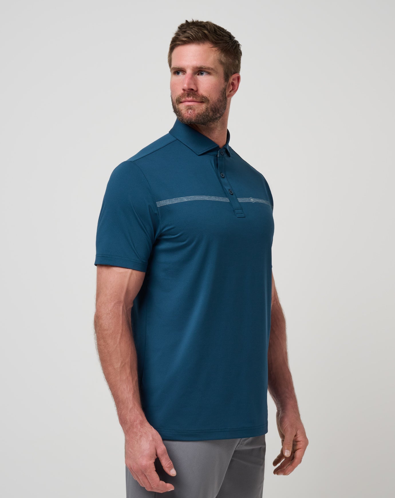 Titan Travis Mathew Heater Pro Chest Stripe Polo