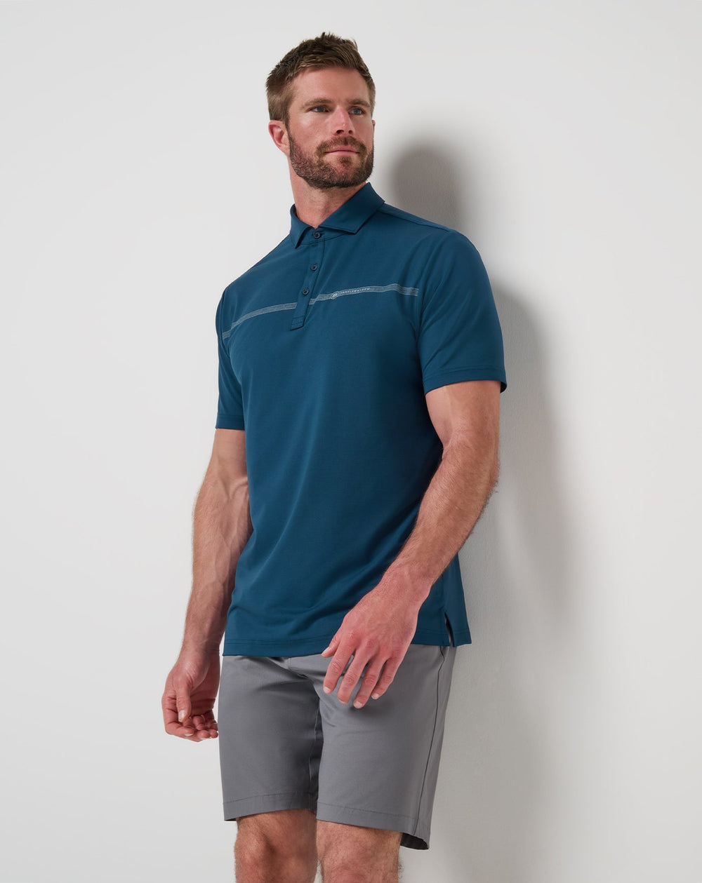 Titan Travis Mathew Heater Pro Chest Stripe Polo