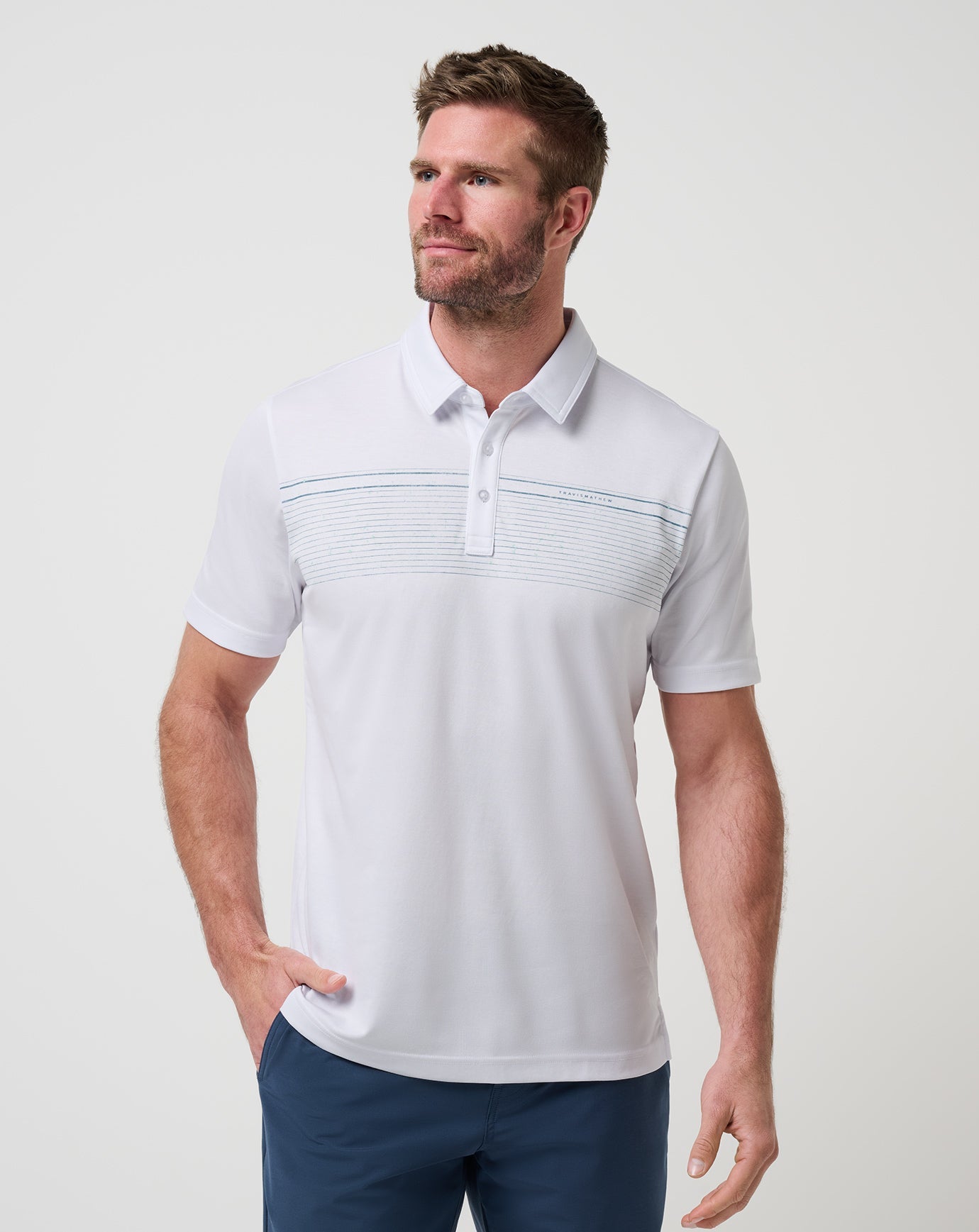 White Travis Mathew Overstay Polo