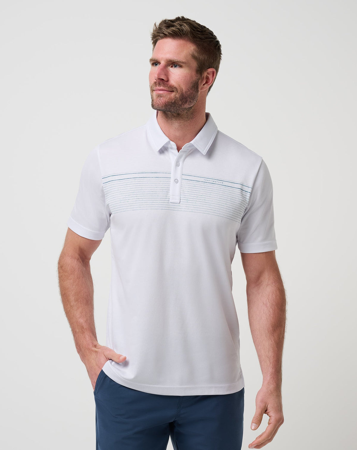 White Travis Mathew Overstay Polo