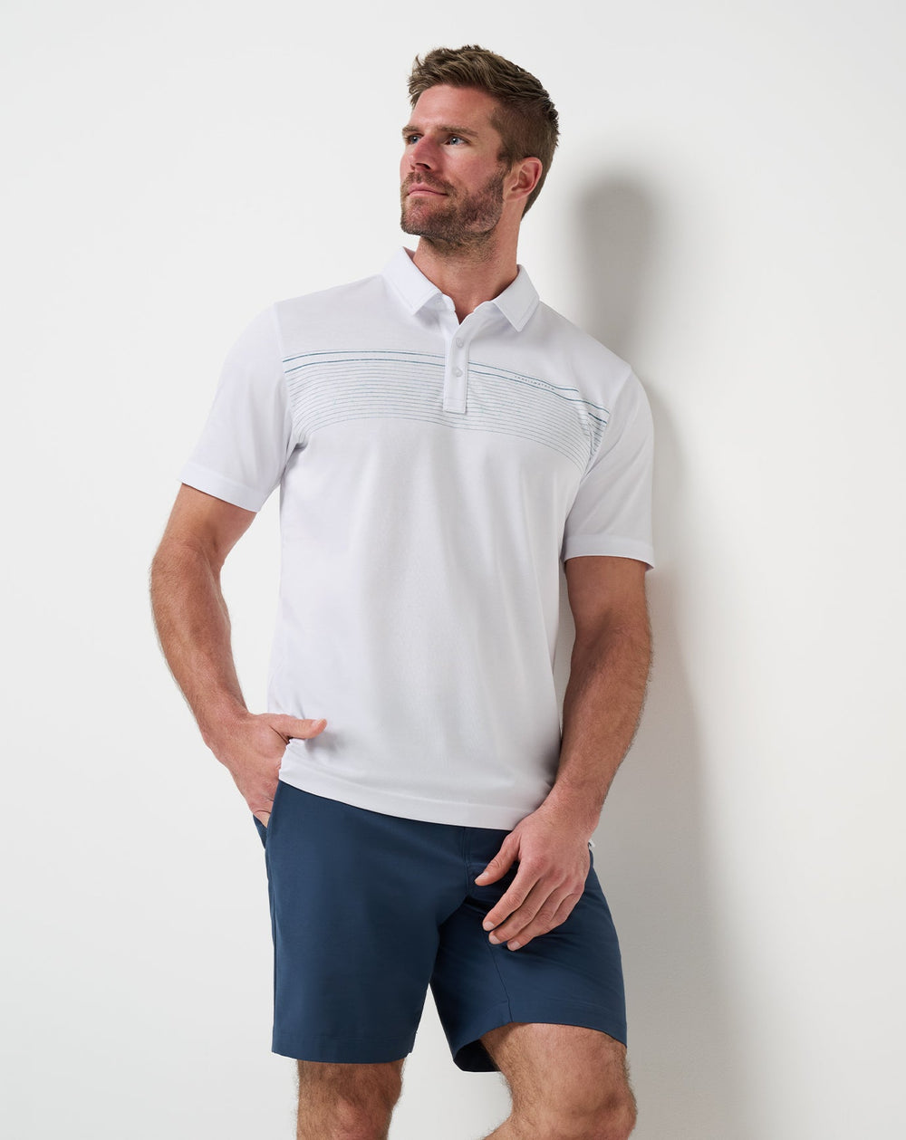 White Travis Mathew Overstay Polo
