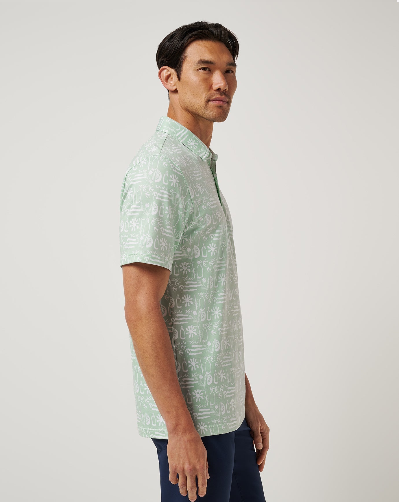 Aqua Foam Travis Mathew Featherweight Cabana Polo
