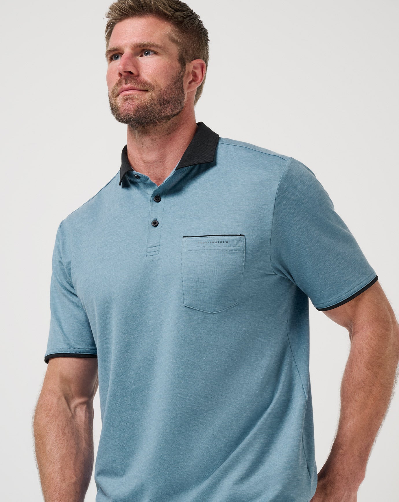 Captains Blue Travis Mathew Featherweight Pocket Polo
